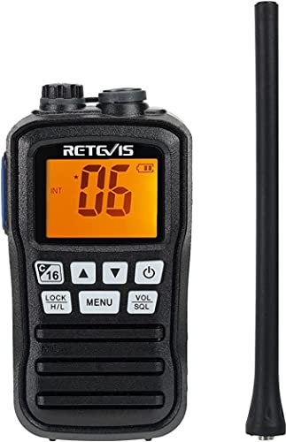 Retevis RM01 VHF Marine Radio, VHF Handheld Radio, Floating Vibration 88 Channels, IP67 Walkie Talkie Waterproof, Ship to Shore Radio for Kayaking Fishing Boating (1 Pack)