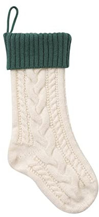 TianWlio Nikolausstrumpf Weihnachtsdeko Rot Weiß Socken Weihnachtsschmuck Weihnachtssocken Geschenktüte Kinder Süßigkeiten Indoor Familienurlaub Weihnachtsfeier Weihnachtsstrumpf (Beige, One Size)