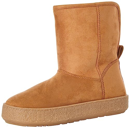 Amazon Essentials Damen Shearling-Mule-Stiefel, Bräunen Mikro Wildleder, 42 EU