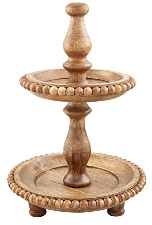 Mud Pie Mini-Servierer mit Perlen, 30,5 x 20,3 cm Durchmesser, Braun