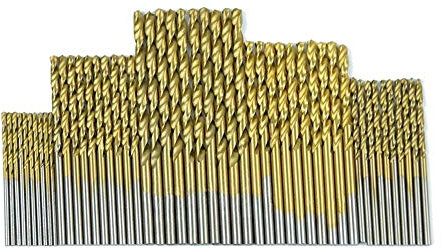 Broca helicoidal, reemplazo rápido Juego de brocas helicoidales HSS de 50 piezas Broca de pistola recubierta de titanio para broca de metal de madera 1.0/1.5/2.0/2.5/3.0 mm (Color : 50PCS Drill bit)