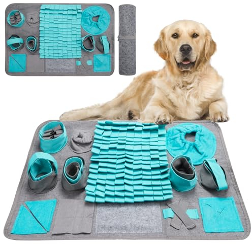 Futtermatte Trainingsmatte Hund SchnüFfelteppich Waschbar Trainingsmatte SchnüFfelteppich FüR Hunde Riechen Trainieren Gegen Langeweile Und Anregung LangsamfüTterungsunterlage FüR Welpen(66 * 42cm)