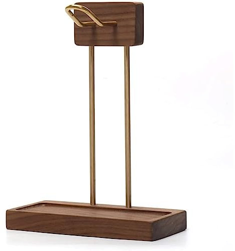 UTMACH Flexible Headphone Stand Walnut Wooden Headset Holder Creative Headphone Holder with Solid Heavy Base
