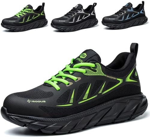 Scarpe Antinfortunistiche Uomo Scarpe da Lavoro Donna Leggere Scarpe Sicurezza con Punta in Acciaio Traspiranti Verde 36