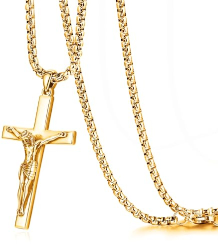 Eusense Erzengel Michael/Heiliger Christophorus/Saint Jude Thaddeus/Sieben Erzengel/Heilige Maria/Jesus Kreuz Anhänger Amulett Halskette 925 Silber Christliche Kette Schmuck Herren Damen