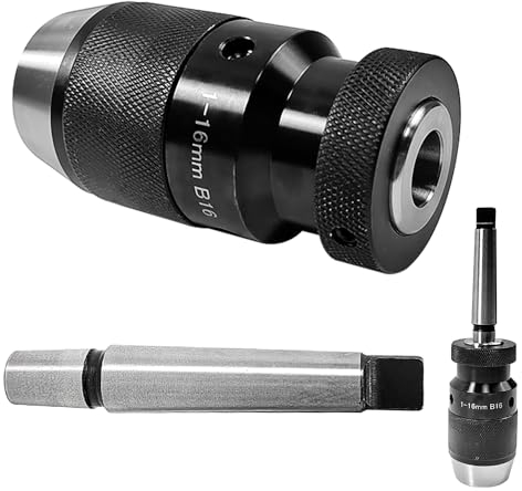 Mandrino Trapano 16 mm Mk2 B16, Autoserrante in Acciaio per Trapano e Avvitatore, Accessori Macchina Portatile Auto Serrare Durevole, Tornio