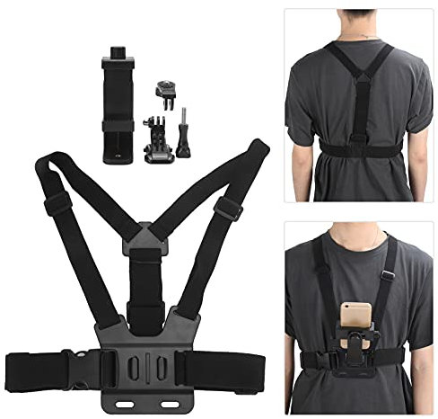 Yowmina Phone Chest Mount Harness - Universal Mobile Holder Strap Kit for Digital Cameras and Sport Devices