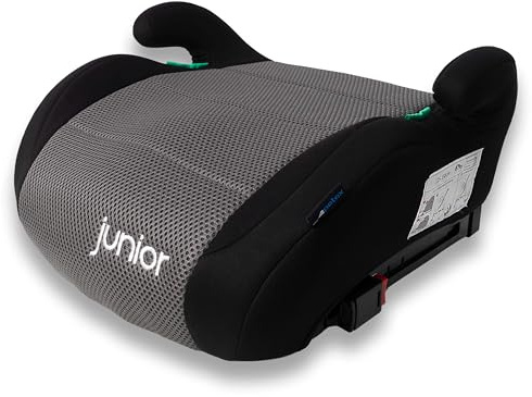 PETEX Auto-Kindersitzerhöhung mit Isofix - Max Plus, i-Size ECE R129, ca. 7 bis 12 Jahre, für Körpergröße von 125 bis 150 cm, Sitzerhöhung, grau