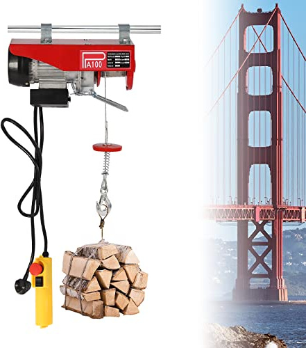 Electric Hoist, 480W Electric Rope Hoist with Wired Remote Controller, Electric Cable Winch, for Factories, Docks, Warehouses, Logistics, Construction Sites, Car Manufacturers, Railways, 24*10*12cm