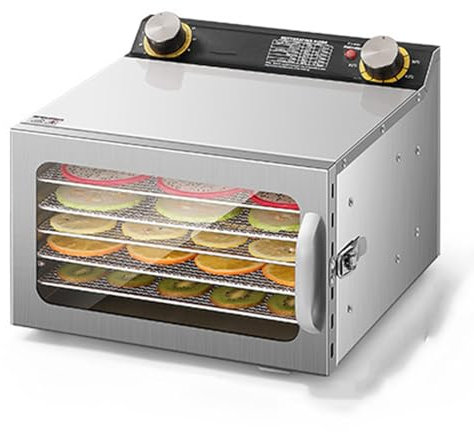 KHZKHC Food Dehydrator Machine, Dehydrator Food Dryer 6-Layer, 360 ° Fan, 280 * 200mm Grid, 35~90 ℃ Temperature Control, For Fruit, Veg, Meat, Mushroom, Herb, Seed
