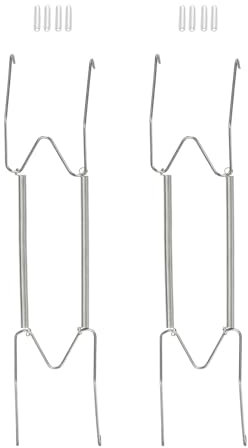 QUARKZMAN 2pz Piatto Gancio 12 Pollici L Tipo Inossidabile Acciaio Invisibile Muro Piatto Grucce per Piatti Decorativi Argento