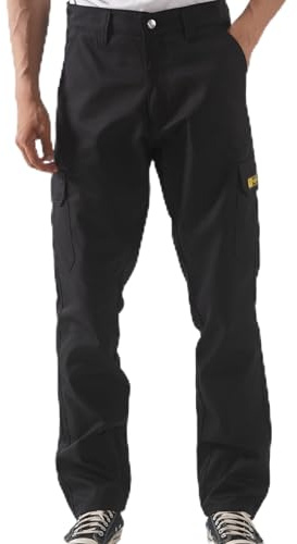 FORJA Mens Cargo Trousers – Work Utility and Safety Trousers with Multi Pockets, Mens Work Trousers, Cotton Casual Work Pants for Men – Outdoor Pants Camping Hiking Black