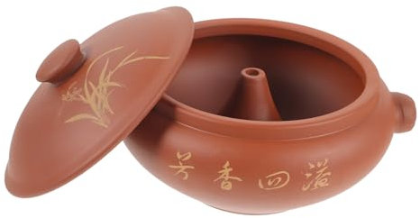 PLAFOPE Keramik Dampftopf Mit Deckel Vielseitiger Tontopf Für Gedämpftes Gemüse Fleisch Und Suppe Eleganter Küchentopf Für Zuhause Sicher Und Leicht Zu Reinigen Traditionelles Design Geeig