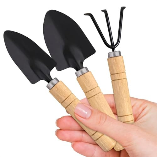 Petits Outils de Jardin, 3 Pièces Outils de Jardinage Mini, Outils de Planter Bois, Planter Tool Petit, Mini Outils de Jardin Set, Petits Planter Outils, pour Fleurs Plantes en Pot