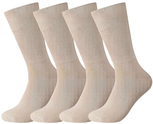 Dafi soft 4-Pack Extra Wide Diabetic Cotton Socks for Men & Women – Non-Elastic, Loose Fit, Seamless Toe, Premium Comfort, Made in Turkey