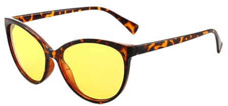 Lunettes de conduite de nuit polarisées pour femme - Lunettes de vision nocturne - Réduisent l'éblouissement - Protection UV - Lunettes de nuit, Motif léopard, jaune