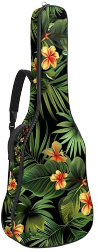 Gitarrentasche in voller Größe, wasserdichte Gitarren-Abdeckung, Tragetasche für akustische klassische E-Gitarren, Dschungel-Papageien-Muster, Mehrfarbig 04, 42.9x16.9x4.7 in, Lässiger Tagesrucksack