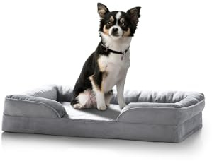 paradise pets Small Dog Bed Sofa, Washable & Super Soft with Non Slip Bottom, Waterproof Liner, Orthopedic & Calming, Grey, 71cm x 58cm x 16cm