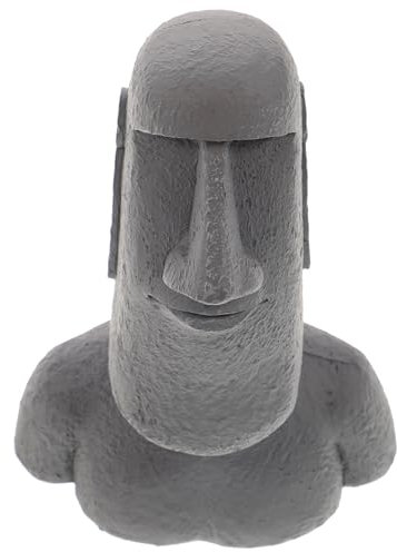 PartyKindom Lightweight Moai Statue Resin Lifelike Figurine Für Desktop-Dekoration Nordic Stone Sculpture Für Auto Und Garten Kreative Kompakte Dekofigur