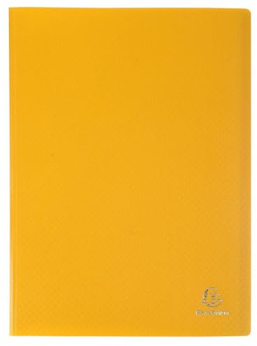 Exacompta - Ref. 85109E - kartong med 8 OPACK-dokumentskydd - 100 antireflekterande kornade fickor - 200 vyer - för A4-format - mått 24 x 32 cm - mjukt polyproomslag - gul färg
