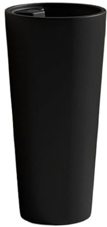 CAFIEDR Lavabo de Pedestal de cerámica con rebosadero y desagüe, Moderno Lavabo de pie de una Pieza con Columna Redondeada y Grifo extraíble Giratorio Opcional.(004 A)
