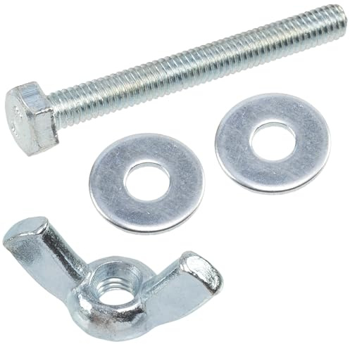 AERZETIX - Kit ensemble de 25 écrous papillons à oreilles M4 + 50 rondelles plates larges pour vis M4 + 25 boulons M4x35 mm à tête hexagonale - en acier