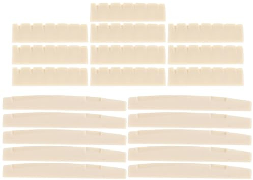 HAWILLOSCH 10paare Stegsattel Für Akustikgitarre Sattel Und Stegeinlage Gitarrensattelstifte Aus Kunststoff Vorgeschlitzter Sattel Saitige Gitarren Ersatz Für Gitarrensattel