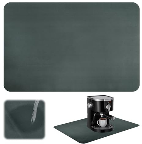 Unterlage Kaffeemaschine,50×60 cm Barista Abtropfschale,Schnelltrocknend,Kaffeevollautomat Matte,Antirutschmatte Kaffeemaschine,Saugstarke,Geschirr Abtropfmatte für Küche,Bars,Cafés (Dunkelgrau)