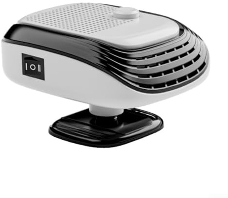 12V Heating Car Heater with Demister and Defroster Function for Winter Driving Featuring 360 Degree Rotatable Bracket 120W Power Black and White Dark Green(White)