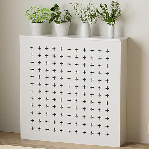 Heizkörperverkleidung 50cm 60cm 70cm 80cm 90cm 100cm Heizkörperabdeckung Heizungsverkleidung Heizkörper Radiator Abdeckung MDF Weiß(60x60x15cm)