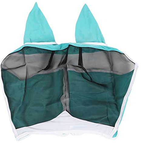 Mtlavishness Mesh Horse Flugmask med öron, Elastiskt skydd Avtagbar andningsbar hästögonmask för hästar, Mjuk Mesh-design för full synlighet, stöter effektivt bort insekter och (L)