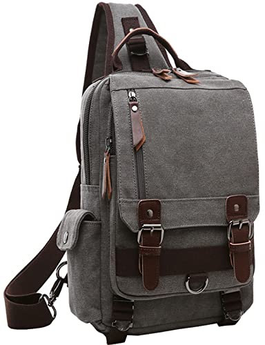mygreen Sling Backpack for Men One Shoulder Single Strap Backpacks Canvas Cross Body Messenger Sling Bag Pack for Travel, Outdoor Sport
