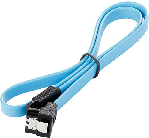 POPPSTAR 1x Câble de données SATA 3 HDD SSD, fiche droit coudé de 90 degrés, jusqu'à 6 Go/s, longueur 0,5 m, blue