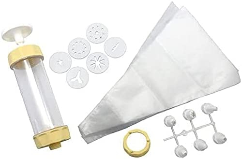 ZENKER 15285 Gebäck- und Dekorierset,Spritzbeutel,Tüllen,Gebäckpresse, Kunststoff, creme/weiß