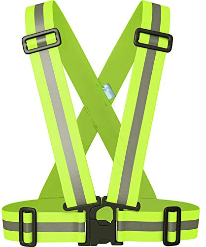 Shinecailife Extra Wide/Big High Visibility Safety Reflective Vest,2 Wide Strap,0.8 Wide Reflective Strip,Adjustable,Elastic for Safety Running,Construction,Cycling,Walking,Size 24-36(3XL-5XL)