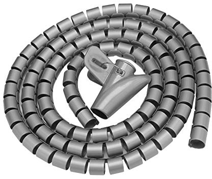 Kabelkanal, 1,5 m/3 m Länge, Spiralkabel-Schlauch, 16/22/28mm, Weiß, Schwarz, Silber, Kabelmanagement/-Lösung