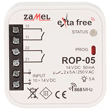 EXTA FREE Funkempfänger Funk Empfänger 2 Kanäle Beleuchtung Steuerung Smart Home Drahtlos Kabellos ROP-05