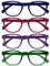 OPULIZE Pop Lesebrille 4er Pack Keck Rund Matt Rahmen Federscharniere Kratzfest Blau Rosa Lila Grün Herren Damen RRRR2-3456 +1.50
