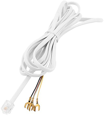N/A 6P4C RJ11 a 4 capicorda cavo telefonico connettore 2 metri Bianco
