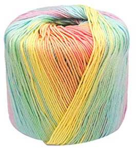 1roll Gradient Cotton Yarn for DIY Knitting Crochet and Accessories Soft Durable Yarn for Scarves Hats Blankets and More Light Rainbow