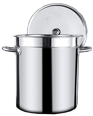 Large Stock Pot, Commercial/Household 304 Stainless Steel Soup Pot/Cooking Pot with Lid for Gas Stove/Induction Cooker (15-80L) (Size : 25L)