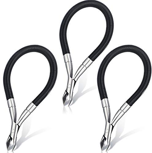 3 Pieces Spring Cuticle Trimmer, Spiral Shear Dead Skin Remover Nipper Easy to Remove Pedicure Manicure Tools for Nails