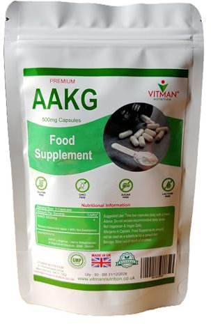 AAKG 500mg L-Arginine Alpha Ketoglutarate 90 Muscle Gym Capsules - Premium Grade Bodybuilding Nitric Oxide Power Formula - Fitness - Pre Workout Booster Pump Sports Supplement