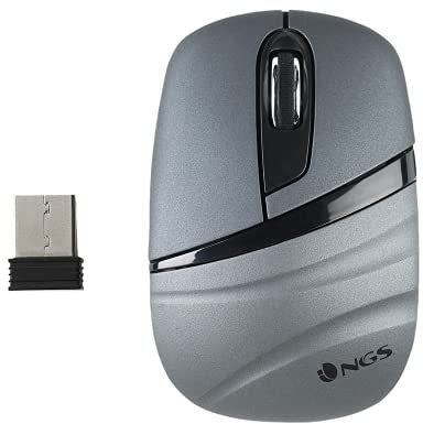 NGS ASH DUAL- Mini Souris sans Fil Multi-Appareils, 2,4 GHZ, avec Technologie Bluetooth 5.0, Portée de 10 M, 1200 ppp, Couleur Gris Graphite