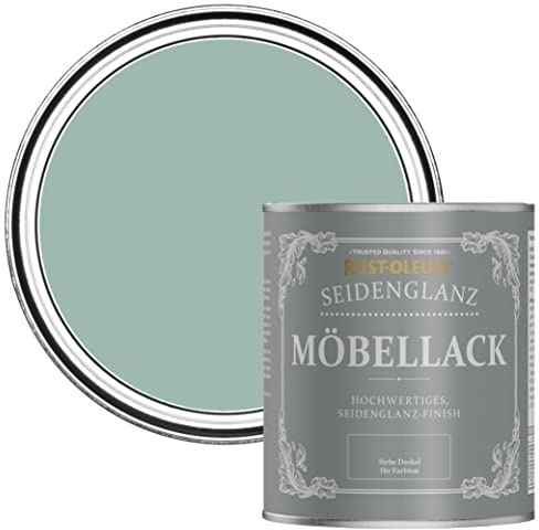 Rust-Oleum blau Möbelfarbe mit Seidenglanz-Finish, geruchsarm und wasserbasiert für Innenholz - Marineblau 750ML