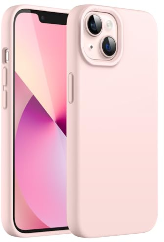 JETech Silikon Hülle für iPhone 13, Rosa | Seidig Weiches Gefühl, Stoßschutz, Kratzfest, Mikrofaser-Innenfutter