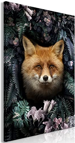 murando - Wandbilder Fuchs 60x90 cm Vlies Leinwandbild 1 tlg Kunstdruck modern Wanbilder XXL Wanddekoration Design Wand Bild Abstrakt Tiere Farn Blumen Porträt g-C-10017-b-a
