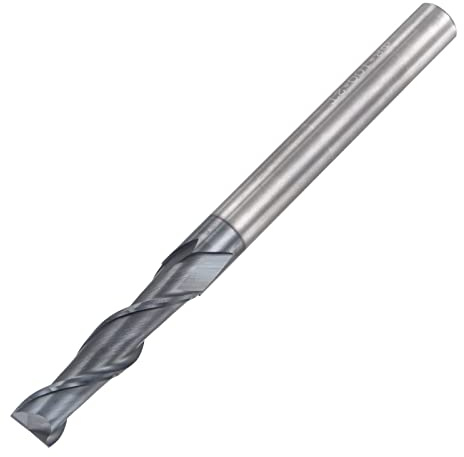 sourcing map VHM Schaftfräser 8 mm, 2 Zähne Klingenlänge 35 mm Geschwärzt (passiviert)-Beschichtung CNC Fräser für Edelstahl, Verbundwerkstoffe und Legierungen, Schwarz