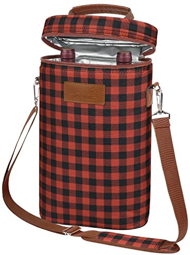 Tirrinia 2 Bottle Insulated Wine Tote Carrier Bag