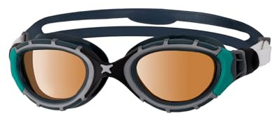 Zoggs Original Predator Flex Schwimmbrille Erwachsene, Herren und Damen – Freiwassereinsatz, Antibeschlag, Bequemer Sitz, Einfach Verstellbare Zugbänder